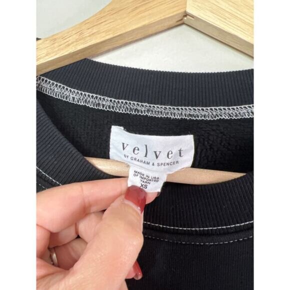 NEW Velvet by Graham & Spencer Long Balloon Sleeves Jensen Mini Dress Black - Picture 5 of 7